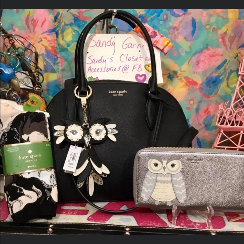 NWT Kate Spade Large Riley Dome Satchel set. Black